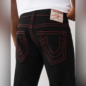 True Religion Men's Jeans with Red stitching